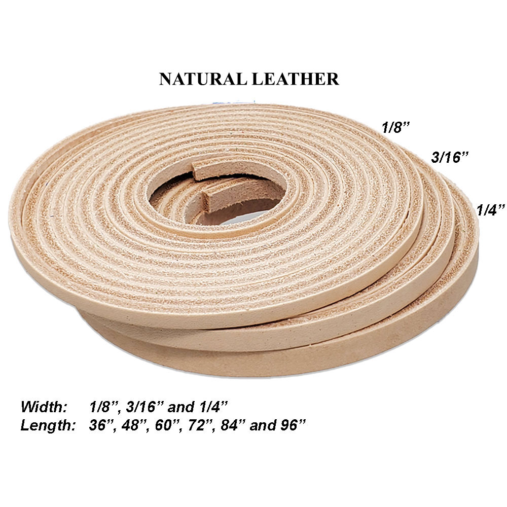 Leather Laces Latigo 1/8″, 3/16″ and 1/4″ – 18 Bright Leather